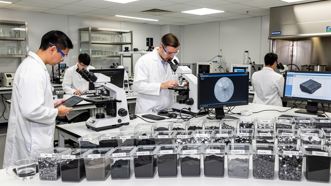 Laboratory testing of graphite purity and quality standards